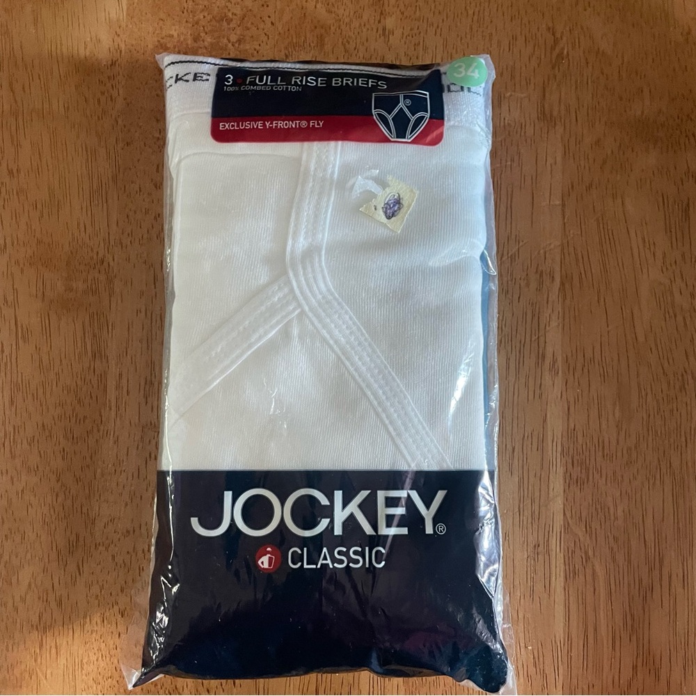 VTG Jockey Classic Full Rise Men's Briefs 3 Pack Sz 34 White 2004 100%cotton New